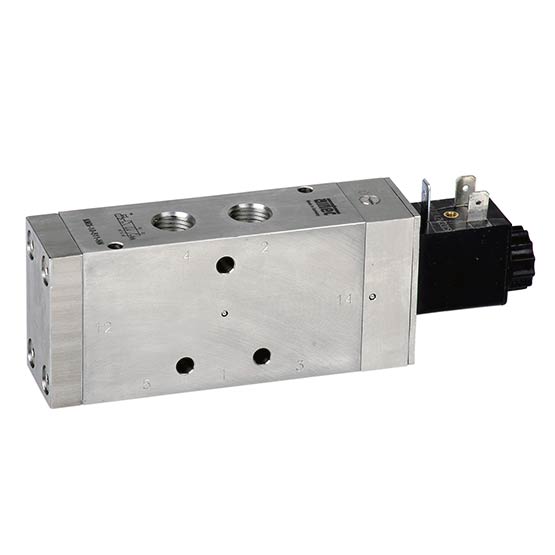 Distributeur pneumatique inox à commande électrique, fonction 5/2 et 5/3 - KMX-10