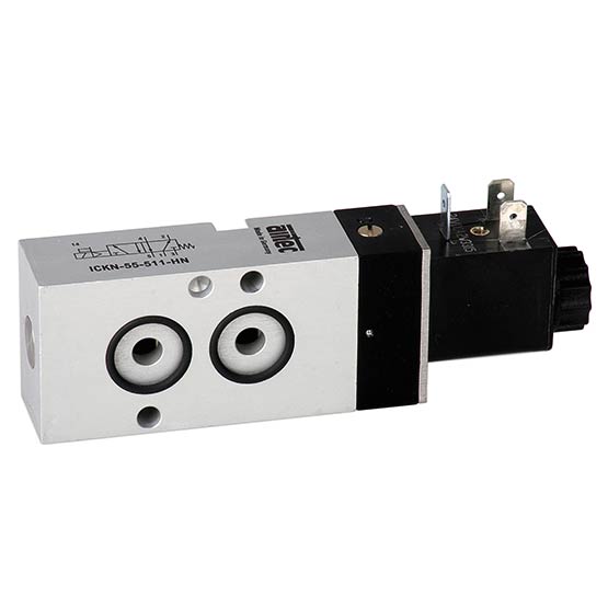 Distributeur pneumatique basse température à commande électrique, NAMUR, fonction 3/2 - ICKN-55